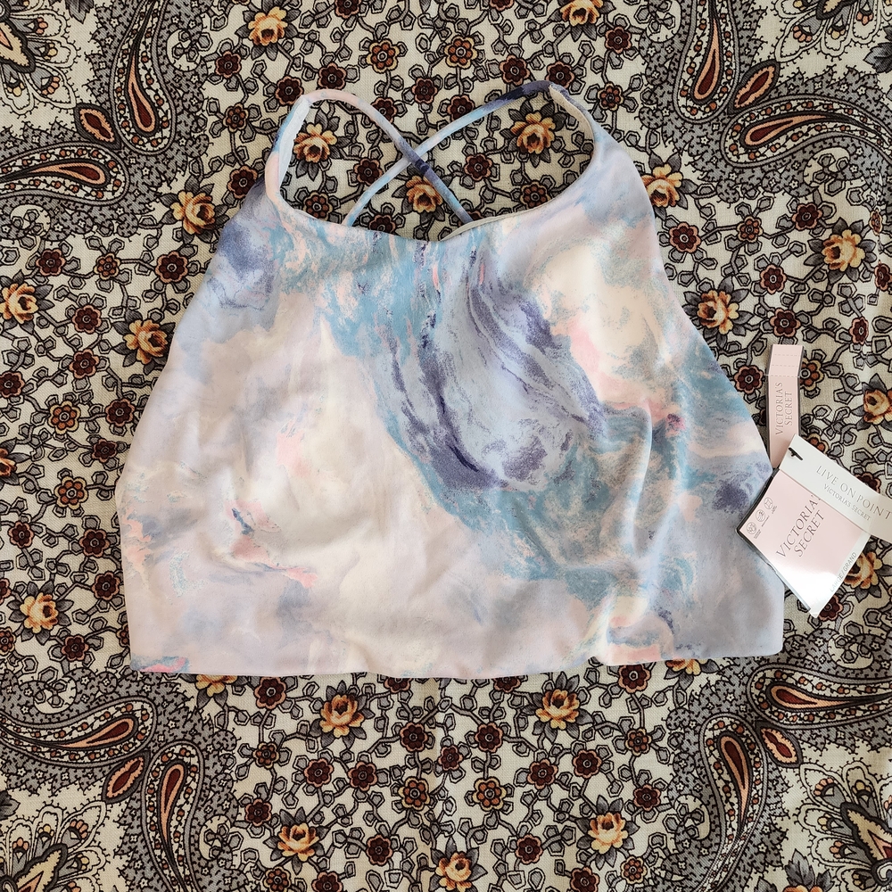Victoria's Secret Marble Print Sports Bra – Blue and Pink Size Large